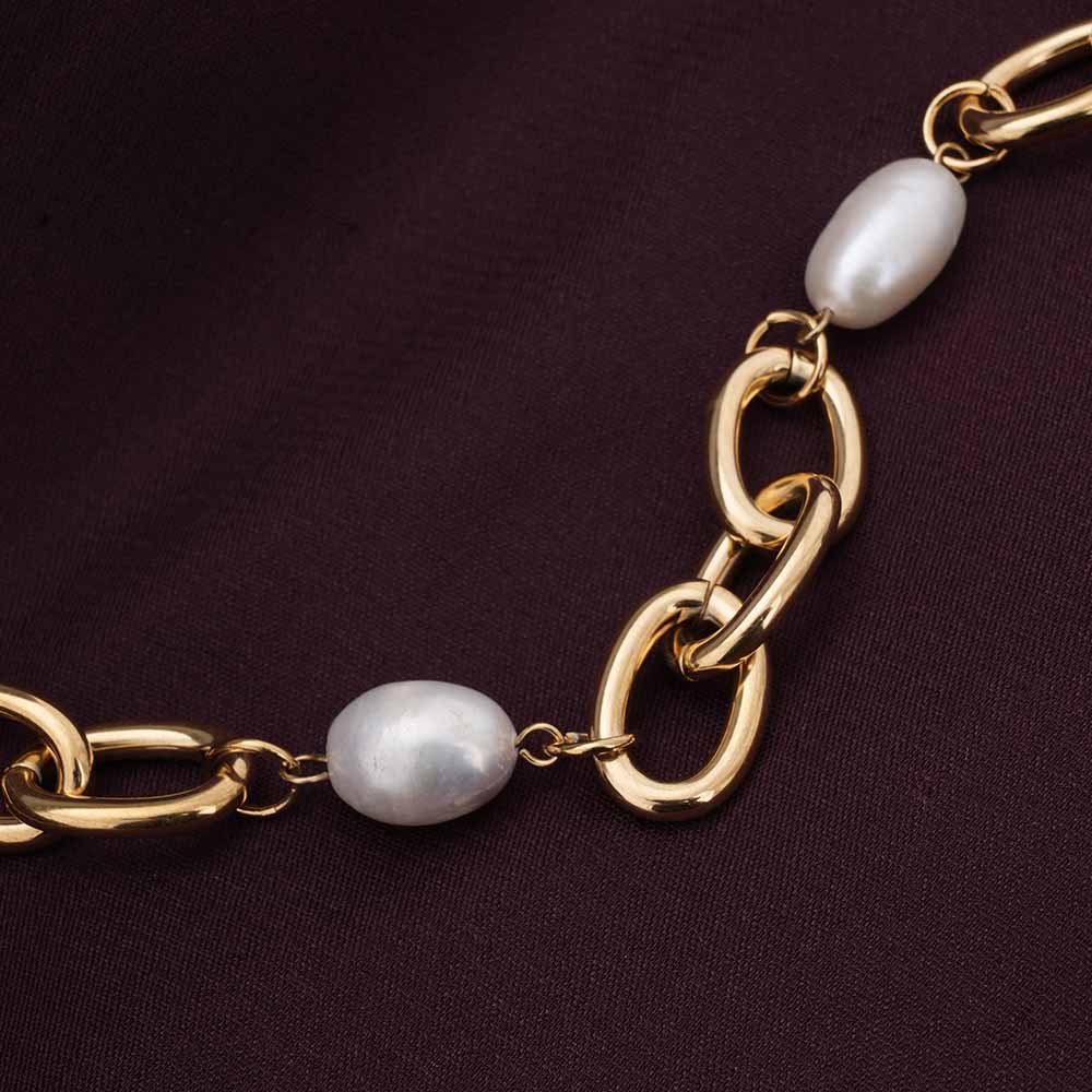 Link Pearl Chain Bracelet
