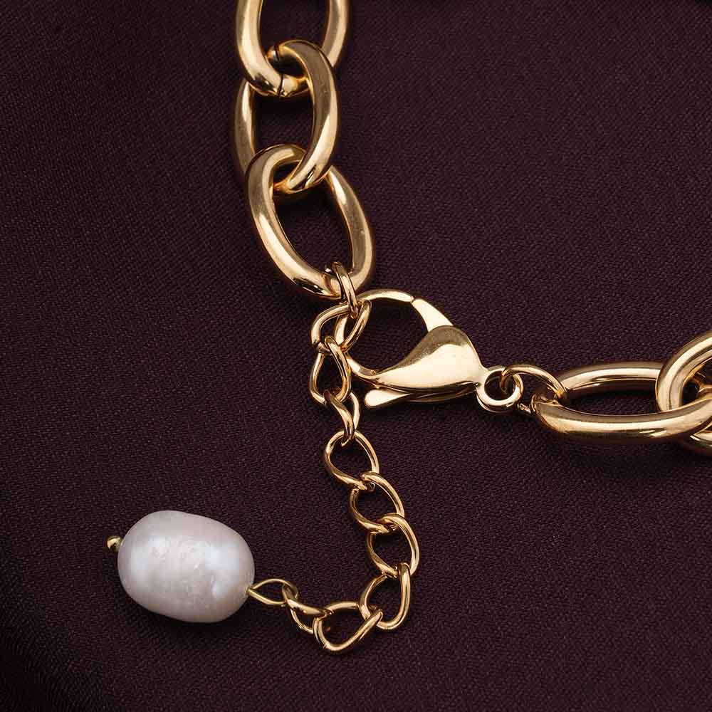 Link Pearl Chain Bracelet