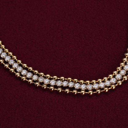 Golden Strands Stone Chain Bracelet