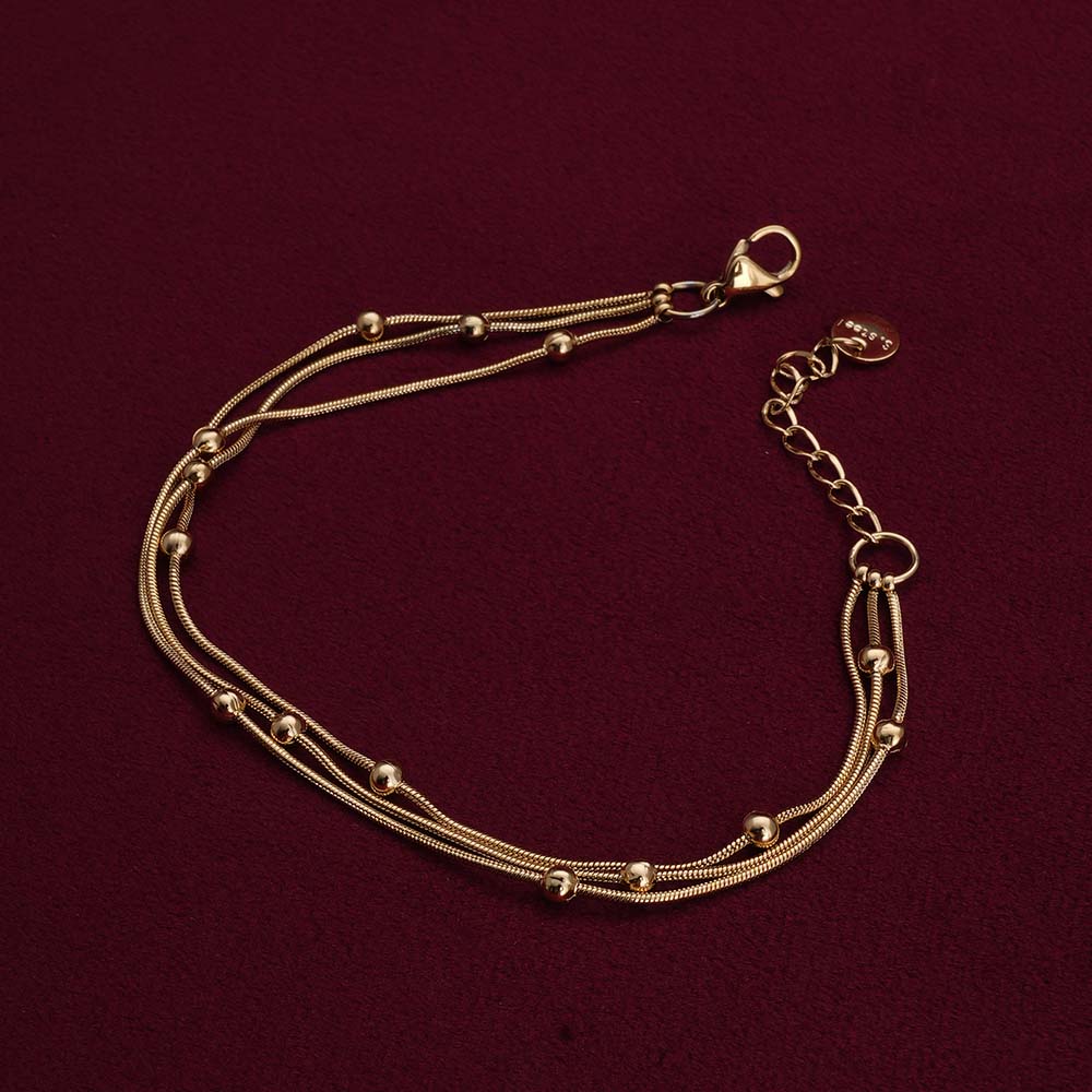 Beaded Beauty Layered Chain Bracelet