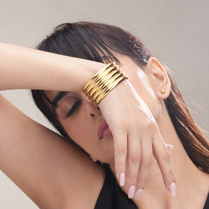 Golden Stack Cuff Bracelet