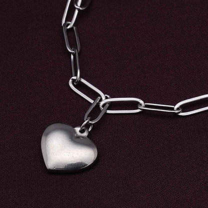 Heart Charm Silver Bracelet