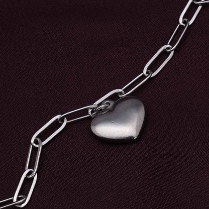 Heart Charm Silver Bracelet