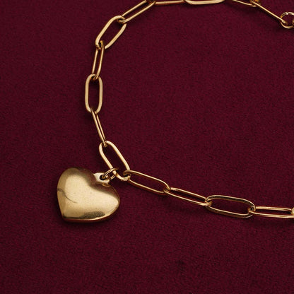 Heart Charm Gold Bracelet