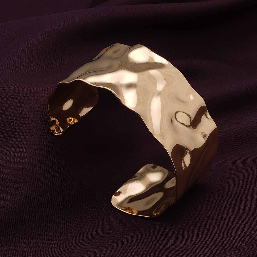 Gold Textured Cuff Bracelet