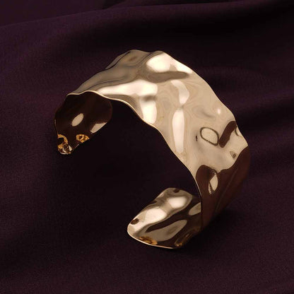 Gold Textured Cuff Bracelet