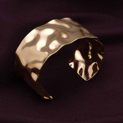 Gold Textured Cuff Bracelet