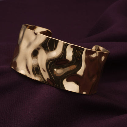 Gold Textured Cuff Bracelet