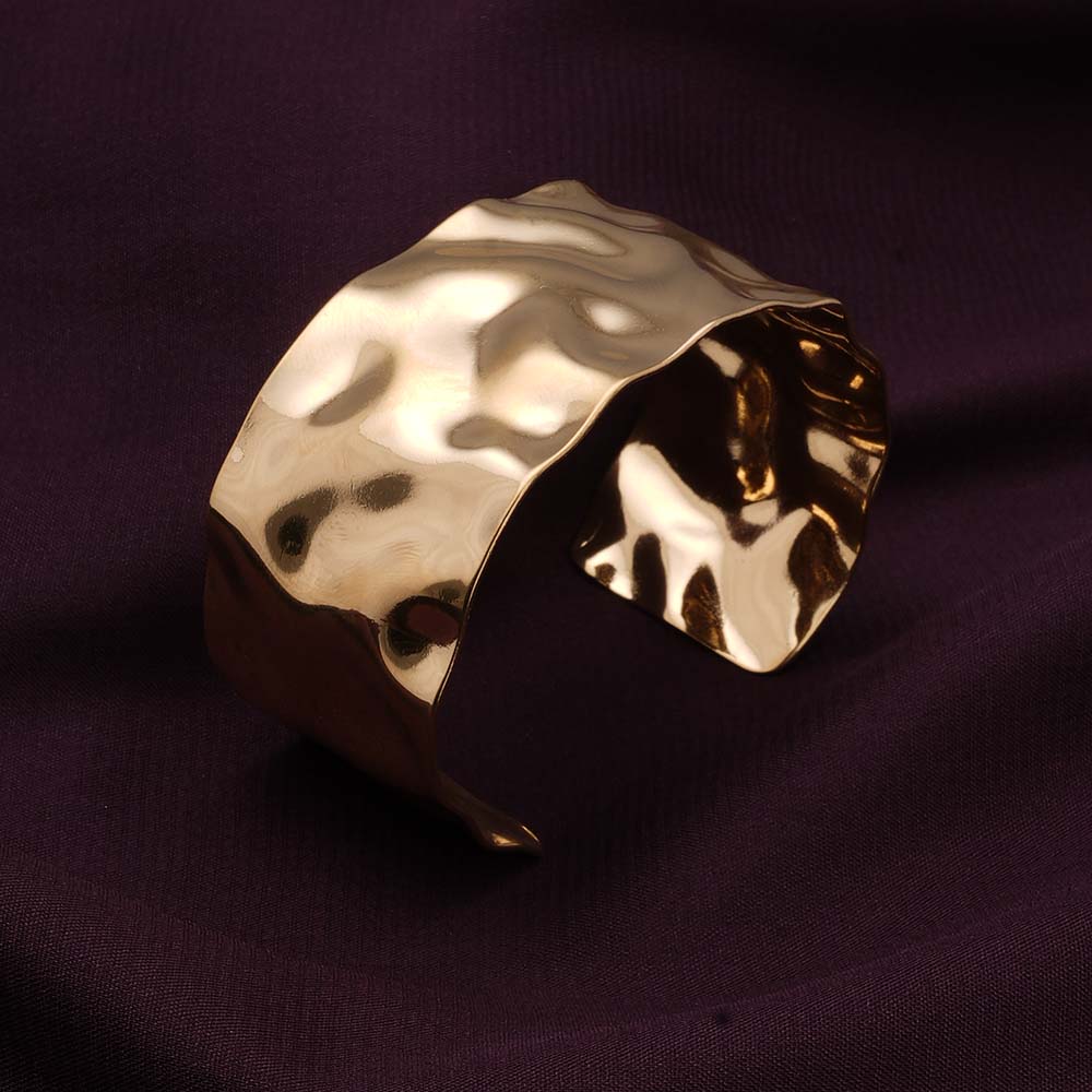 Gold Textured Cuff Bracelet