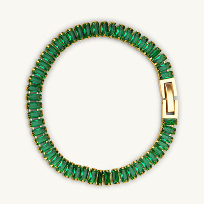 Emerald Link Green Stone Bracelet