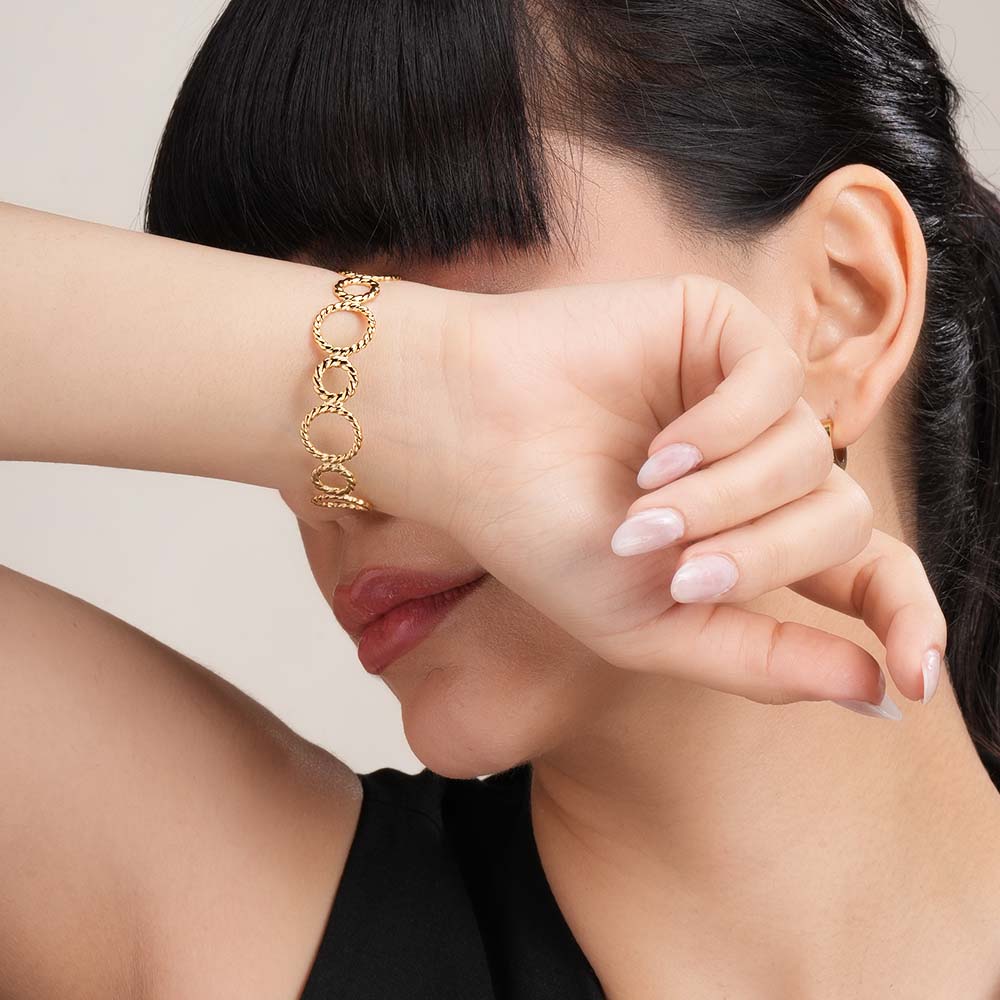 Hand-Hugging Gold Bracelet