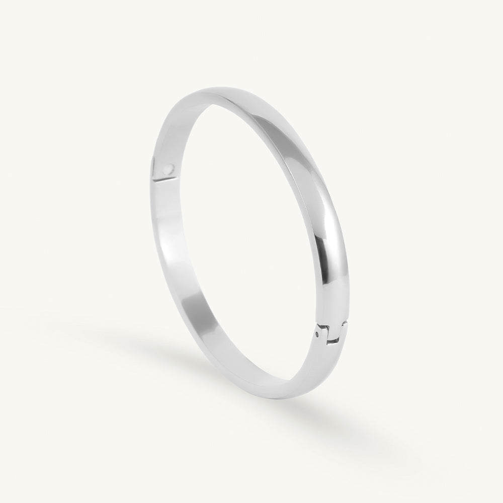 Classic Round Silver Bangle