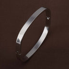 Classic Rectangle Silver Bangle