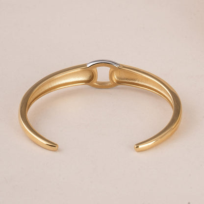 Modern Bi-Metal Cuff Bracelet