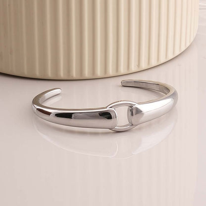 Modern Silver Cuff Bracelet