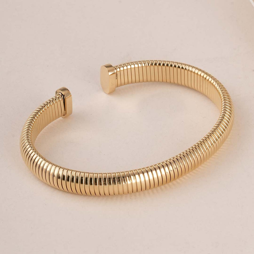 Chunky Ribbed Stretch Cuff Bracelet