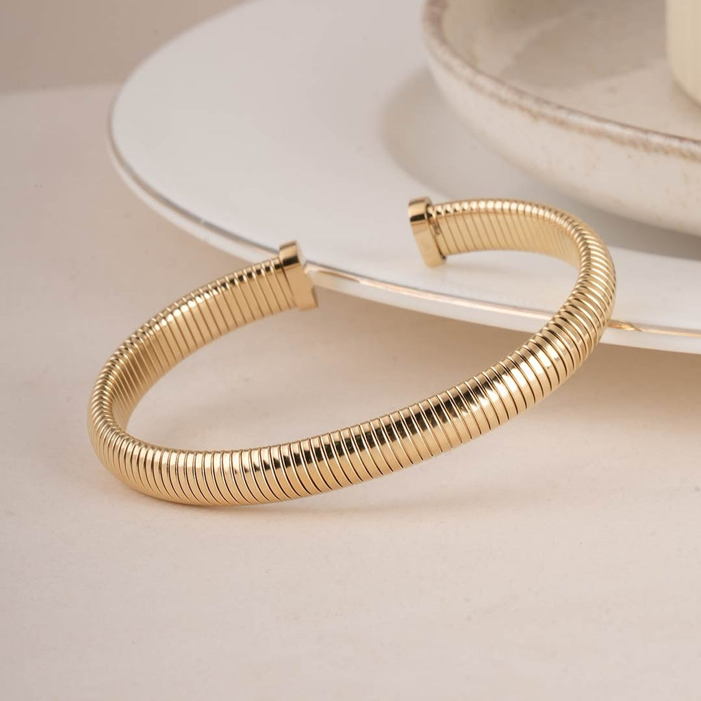 Chunky Ribbed Stretch Cuff Bracelet