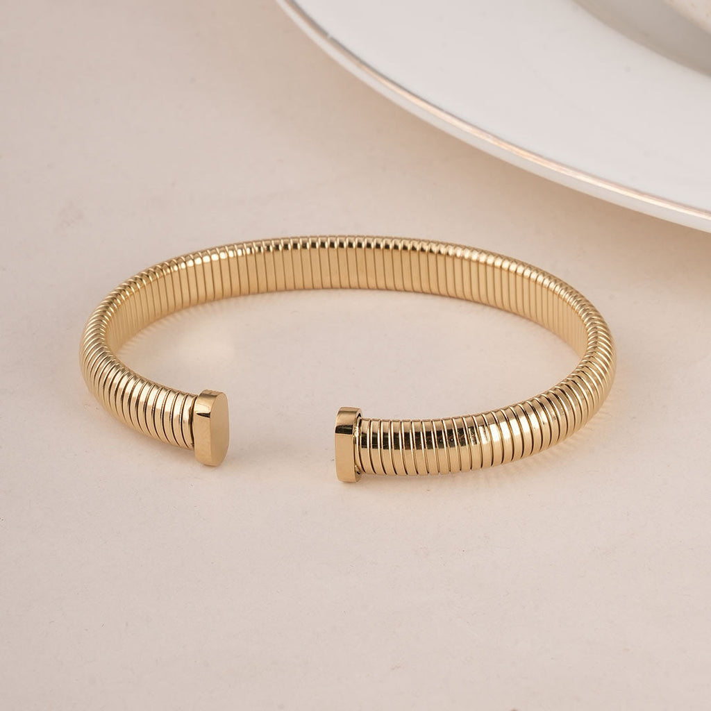 Chunky Ribbed Stretch Cuff Bracelet