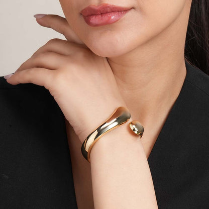 Gold Waterdrop Cuff Bracelet