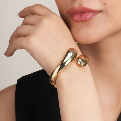 Gold Waterdrop Cuff Bracelet