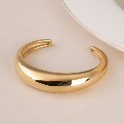 Plain Gold Stackable Cuff Bracelet