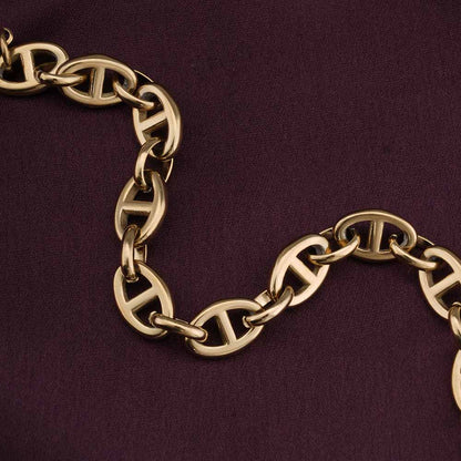 Gold D-Link Chain Bracelet
