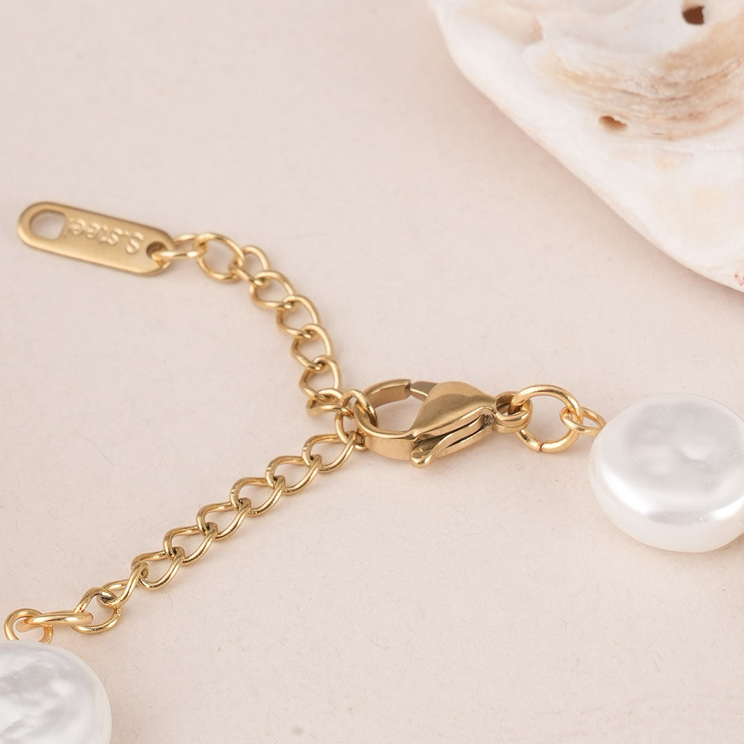 Flat Pearl Ball Chain Bracelet