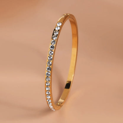 Glittering Diamond Bangle Bracelet