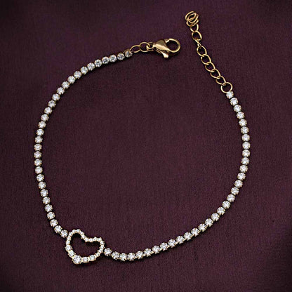 Heart Diamond Chain Bracelet