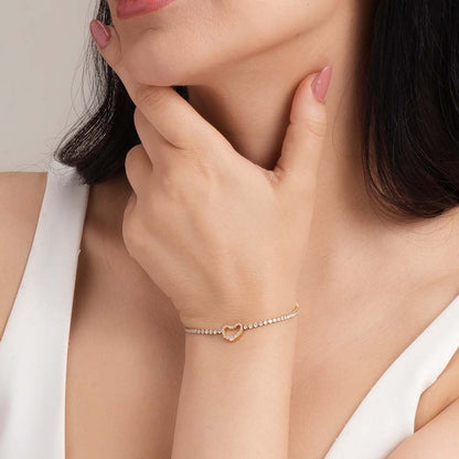 Heart Diamond Chain Bracelet