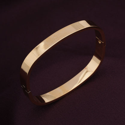 Plain Gold Cubic Bangle Bracelet