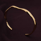 Classic Gold Wave Cuff Bracelet