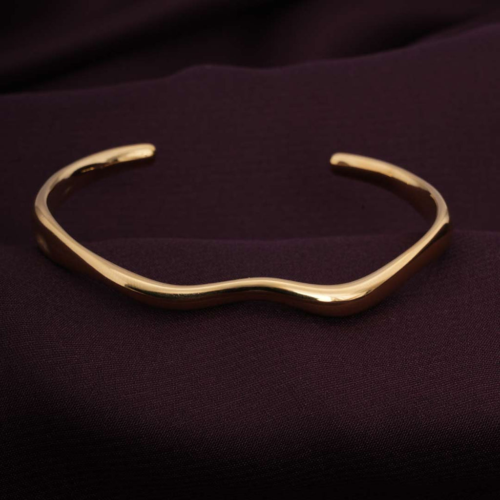 Classic Gold Wave Cuff Bracelet