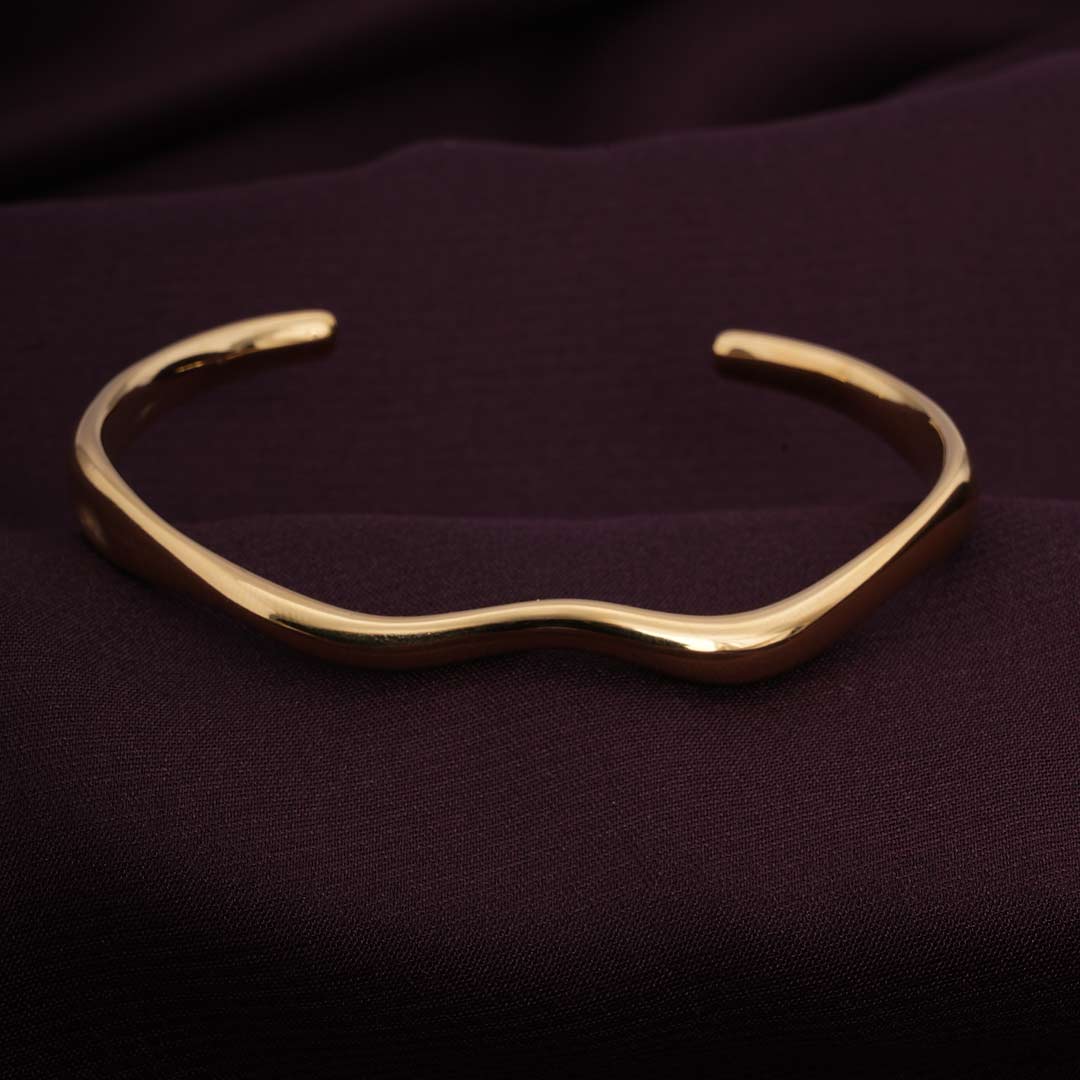 Classic Gold Wave Cuff Bracelet