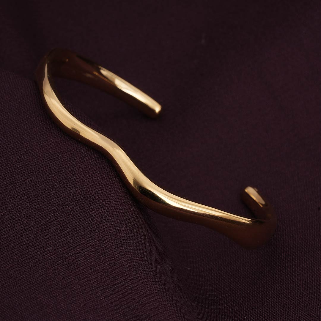Classic Gold Wave Cuff Bracelet
