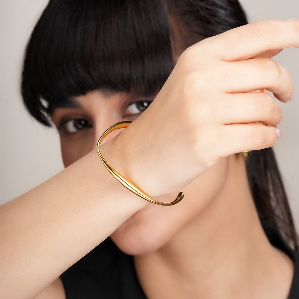 Classic Gold Wave Cuff Bracelet