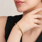 Classic Gold Wave Cuff Bracelet