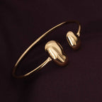 Classy Gold Bean Cuff Bracelet