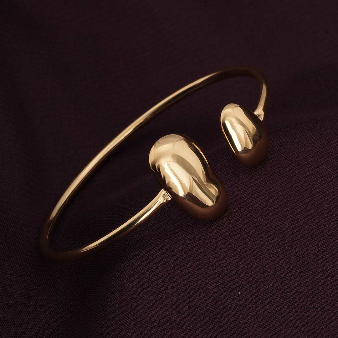 Classy Gold Bean Cuff Bracelet