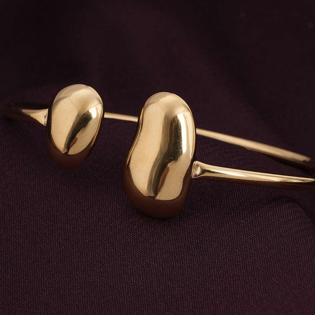 Classy Gold Bean Cuff Bracelet