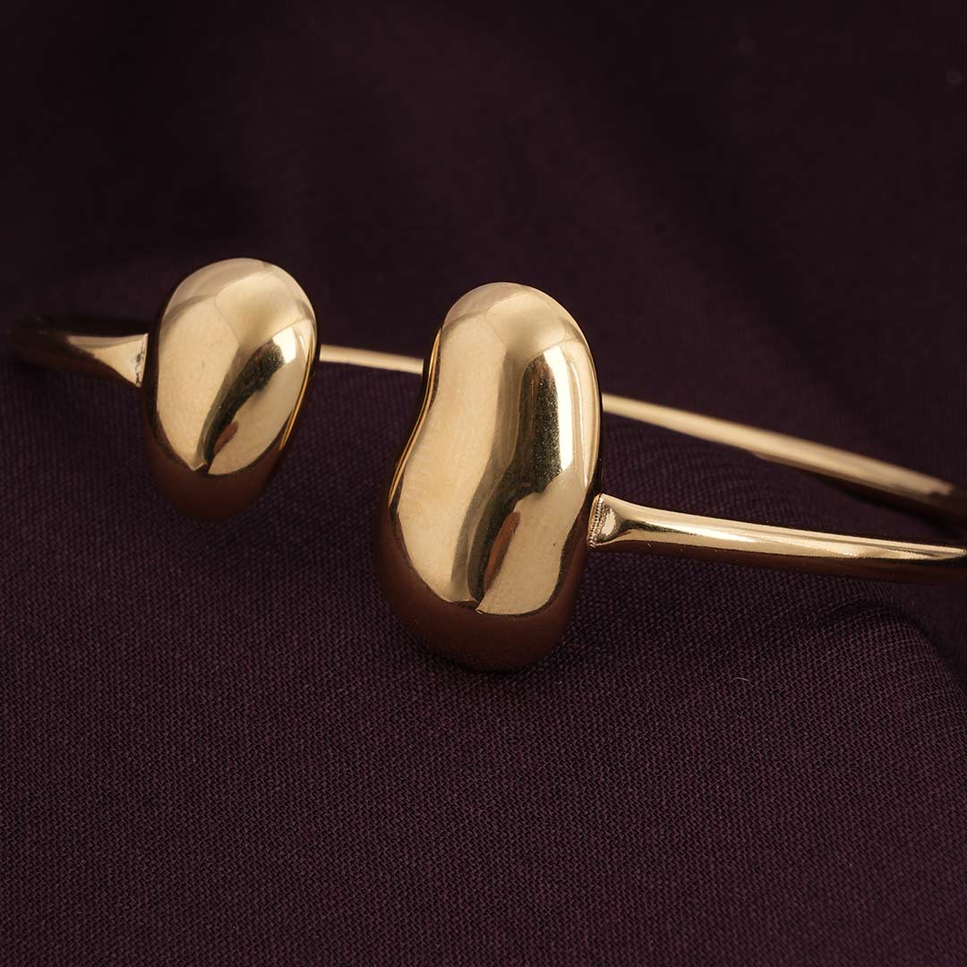 Classy Gold Bean Cuff Bracelet