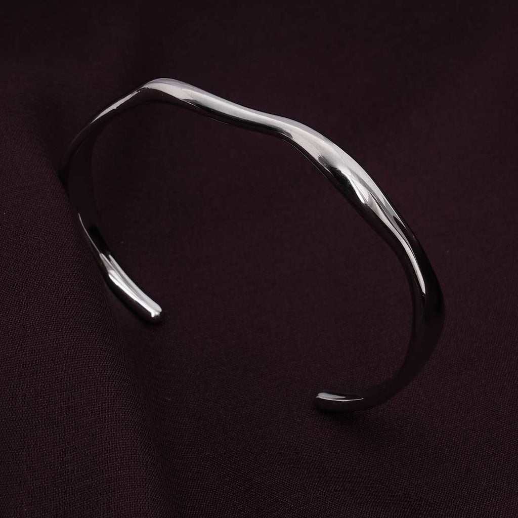 Classic Silver Wave Cuff Bracelet