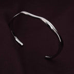 Classic Silver Wave Cuff Bracelet