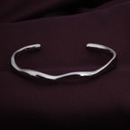 Classic Silver Wave Cuff Bracelet