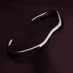 Classic Silver Wave Cuff Bracelet