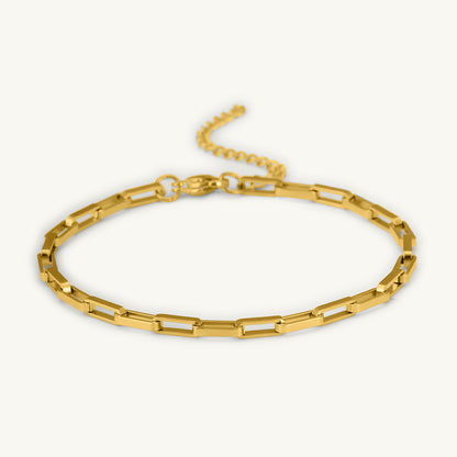 Gold Rectangular Link Bracelet