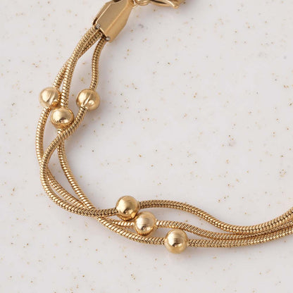 Gold Chain Bracelet with Beads