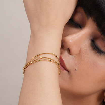 Gold Chain Bracelet with Beads