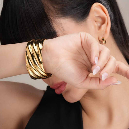 Wavy Gold Cuff Bracelet