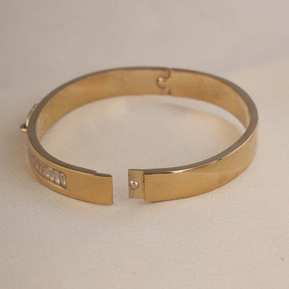 Gold Hinged Bangle Bracelet